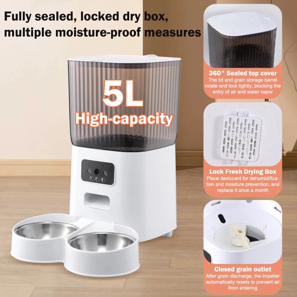 5L Automatic Feeder Cats WiFi with Camera HD - #pawlife