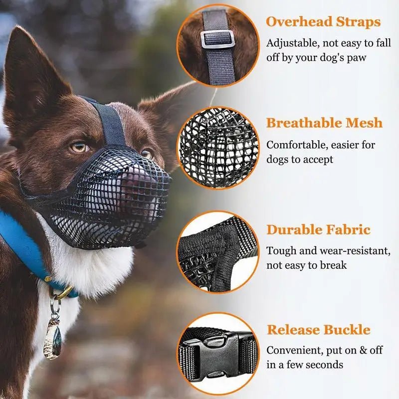 Adjustable Breathable Dog Muzzle: Anti-Bark and Anti-Bite Mesh Mouth Cover for Long-Mouthed Dogs - Ensures Comfortable and Safe Use - #pawlife - #petproducts