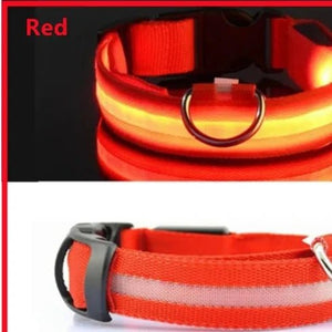 Adjustable LED Dog Collar: Glowing & Rechargeable - #pawlife