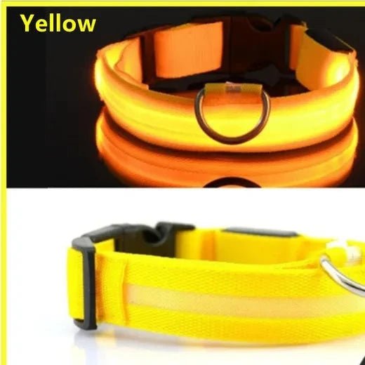 Adjustable LED Dog Collar: Glowing & Rechargeable - #pawlife