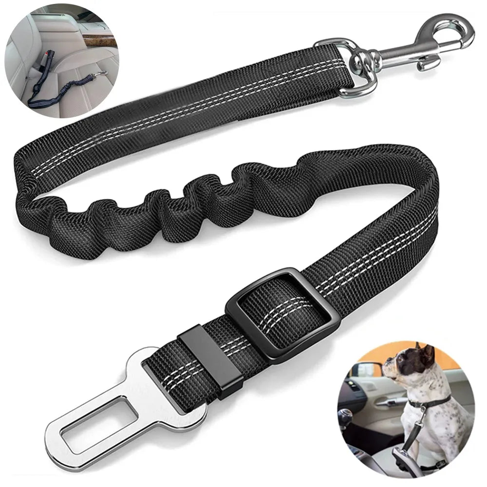 Adjustable Reflective Dog Seat Belt: Durable Nylon - #pawlife