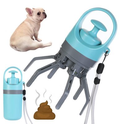 Convenient Pet Waste Cleanup: Portable Lightweight Dog Pooper Scooper with Built-in Poop Bag Dispenser and Eight-Claw Shovel - Essential Pet Product for Easy Pet Toilet Cleanup - #pawlife