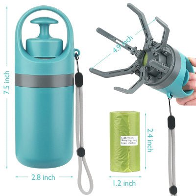 Convenient Pet Waste Cleanup: Portable Lightweight Dog Pooper Scooper with Built-in Poop Bag Dispenser and Eight-Claw Shovel - Essential Pet Product for Easy Pet Toilet Cleanup - #pawlife