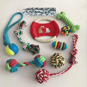 Dog Toy Combo: Cotton Rope Bite & Tooth Grinding Set - #pawlife