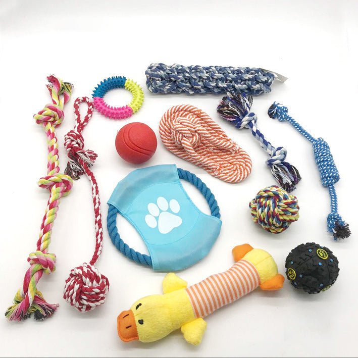 Dog Toy Combo: Cotton Rope Bite & Tooth Grinding Set - #pawlife