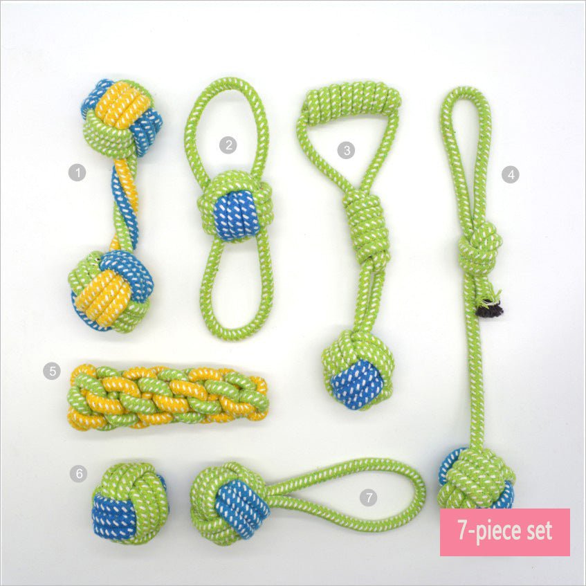 Dog Toy Combo: Cotton Rope Bite & Tooth Grinding Set - #pawlife