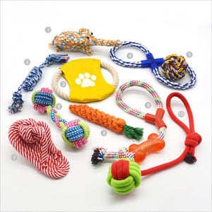 Dog Toy Combo: Cotton Rope Bite & Tooth Grinding Set - #pawlife