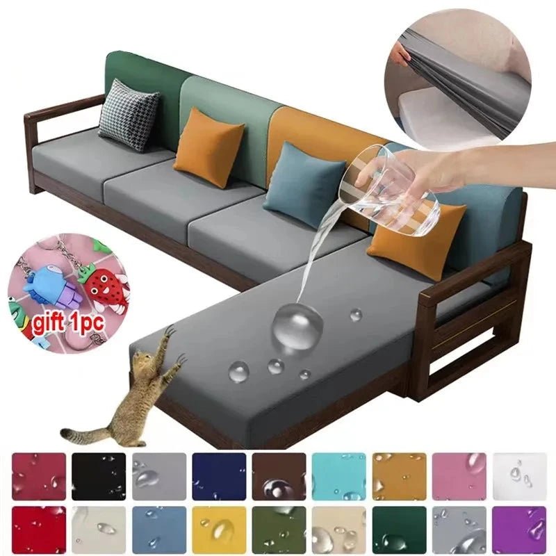 Double-Sided Waterproof Sofa Cushion Cover with Elastic, Pet & Kid Protector - #pawlife