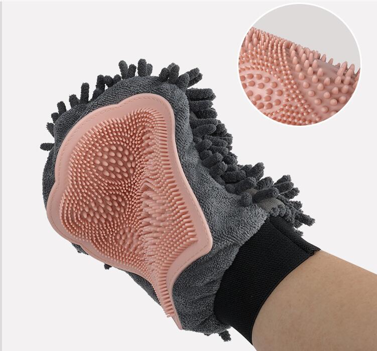 Dual-Function Pet Grooming Gloves: Cleaning and Massage Brush for Dogs and Cats - #pawlife