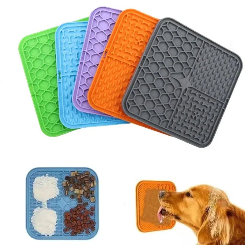 Interactive Pet Silicone Mat: Slow Feeding Plate, Bathing Distraction, and Training Aid for Dogs - #pawlife