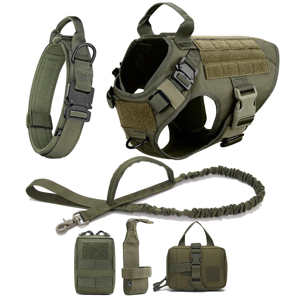 Large Dog Tactical Military Harness & Leash Set - #pawlife