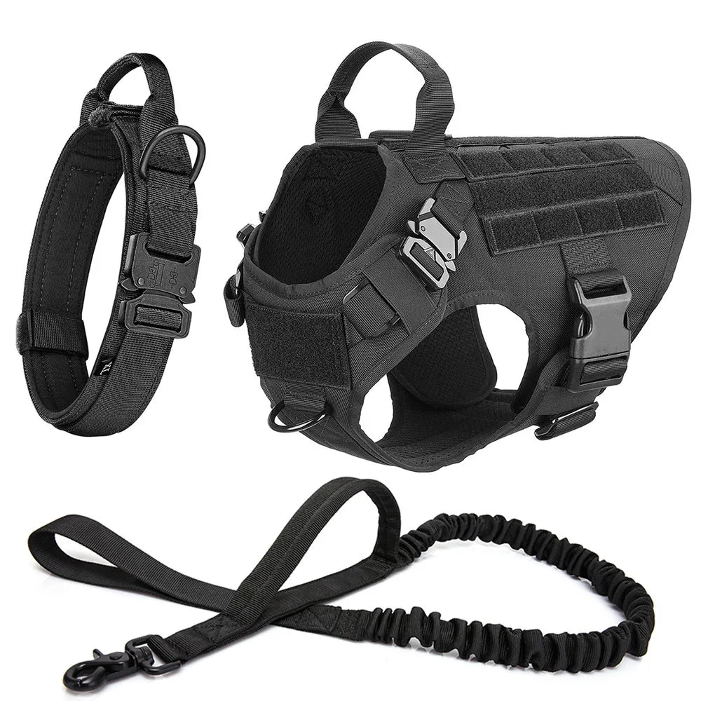 Large Dog Tactical Military Harness & Leash Set - #pawlife