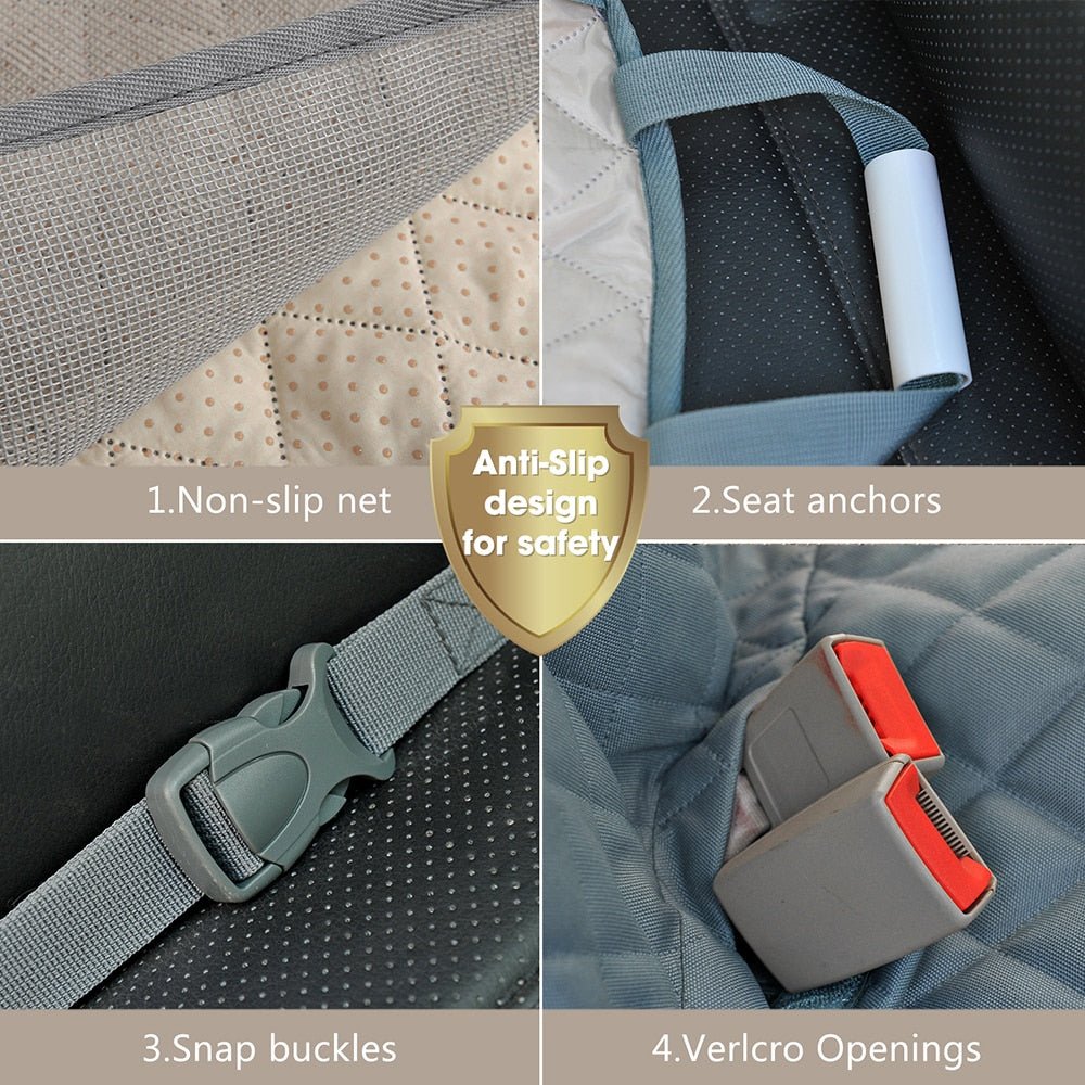 Mesh-View Waterproof Dog Car Seat Cover: Rear Back Seat Mat with Hammock, Zipper, and Pockets - #pawlife