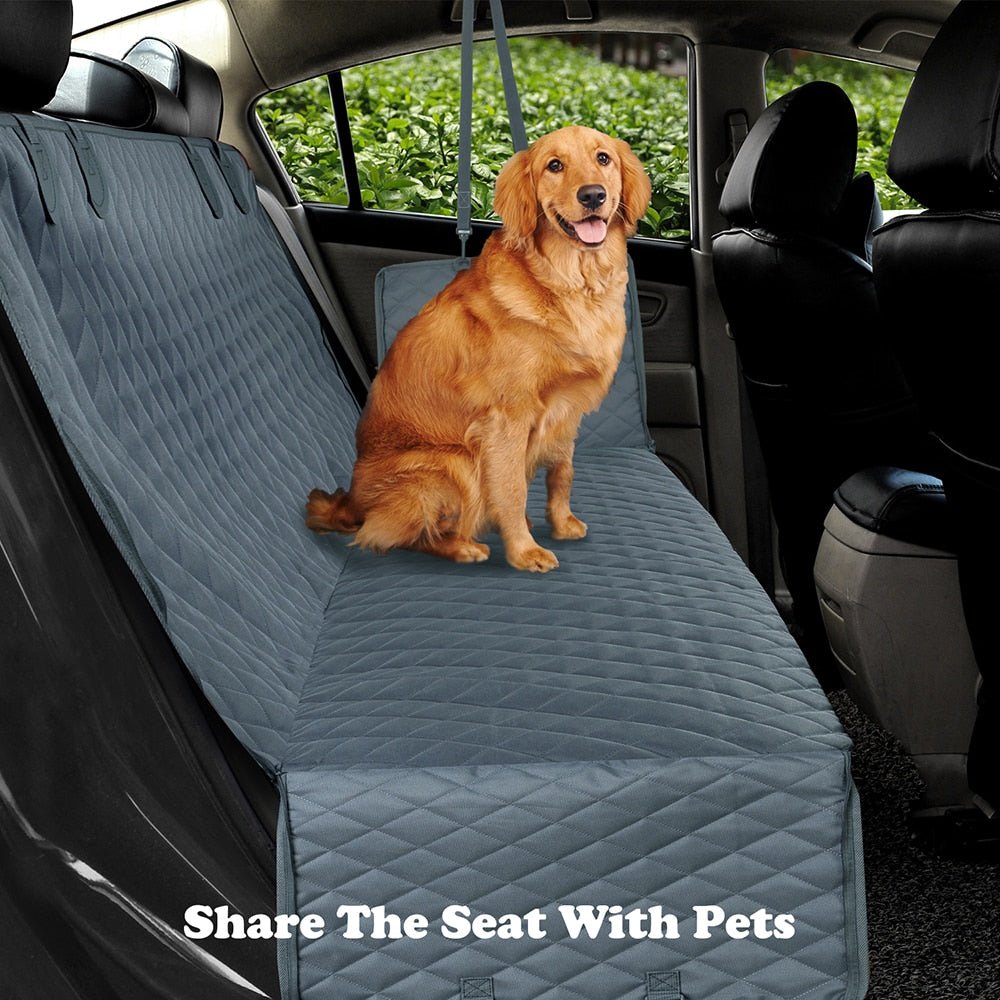 Mesh-View Waterproof Dog Car Seat Cover: Rear Back Seat Mat with Hammock, Zipper, and Pockets - #pawlife