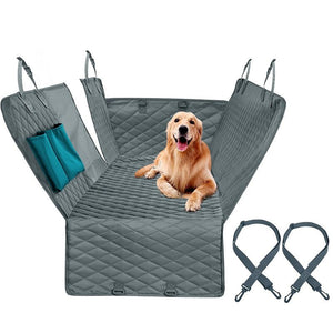 Mesh-View Waterproof Dog Car Seat Cover: Rear Back Seat Mat with Hammock, Zipper, and Pockets - #pawlife