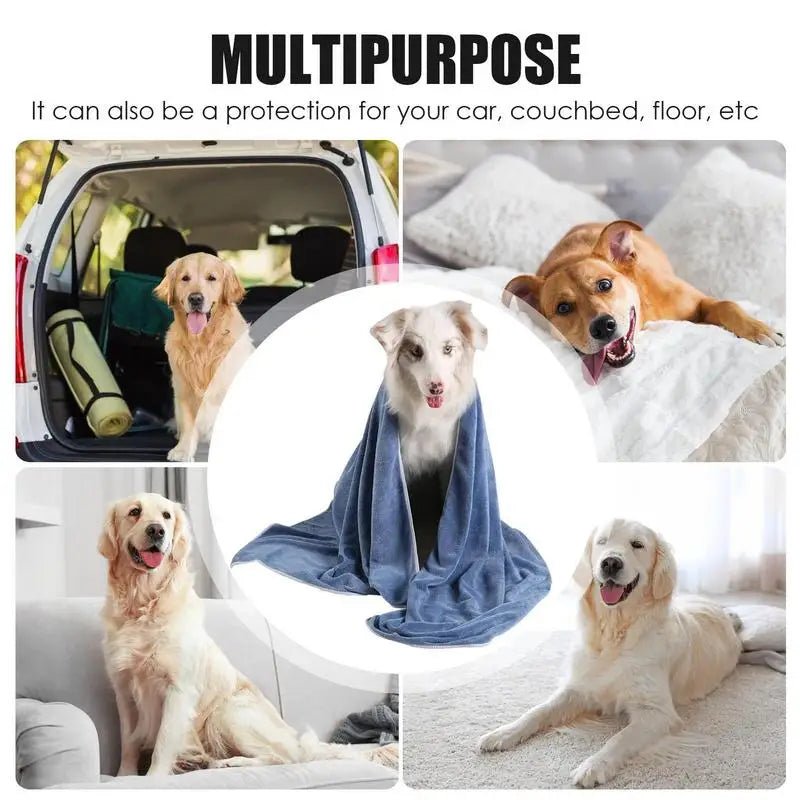 Microfiber Dog Towel: Super Fast-Drying, Highly Absorbent Pet Bathrobe for Dogs and Cats - Essential Home Grooming Supplies - #pawlife