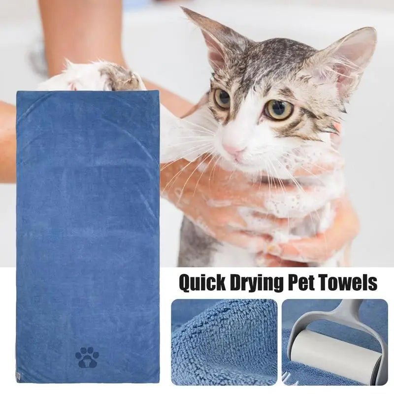 Microfiber Dog Towel: Super Fast-Drying, Highly Absorbent Pet Bathrobe for Dogs and Cats - Essential Home Grooming Supplies - #pawlife