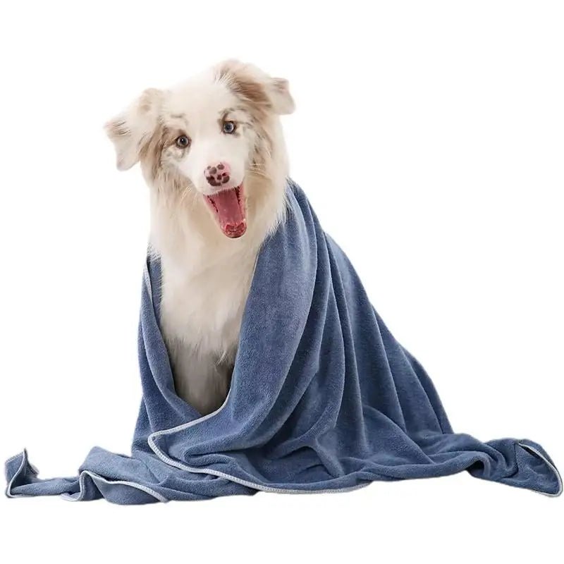 Microfiber Dog Towel: Super Fast-Drying, Highly Absorbent Pet Bathrobe for Dogs and Cats - Essential Home Grooming Supplies - #pawlife