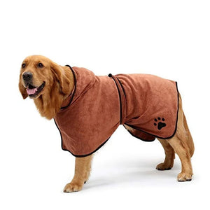 Microfiber Pet Dog Cat Bathrobe: Rapidly Absorbing Water Towel with Full Coverage and Hat for Ultimate Bathing Comfort - #pawlife