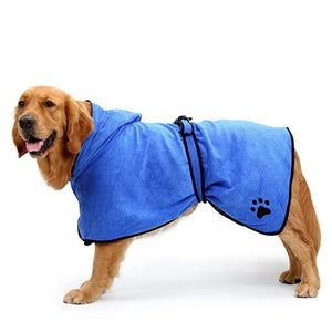 Microfiber Pet Dog Cat Bathrobe: Rapidly Absorbing Water Towel with Full Coverage and Hat for Ultimate Bathing Comfort - #pawlife