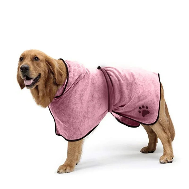 Microfiber Pet Dog Cat Bathrobe: Rapidly Absorbing Water Towel with Full Coverage and Hat for Ultimate Bathing Comfort - #pawlife