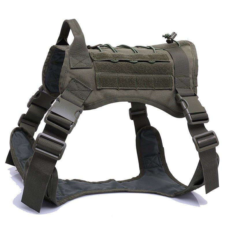 Military Tactical Dog Harness German Shepherd Pet Dog Vest With Handle Nylon Bungee Dog Leash Harness For Small Large Dogs Puppy - #pawlife