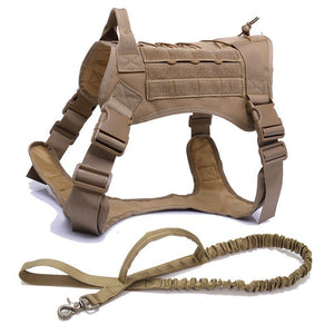 Military Tactical Dog Harness German Shepherd Pet Dog Vest With Handle Nylon Bungee Dog Leash Harness For Small Large Dogs Puppy - #pawlife