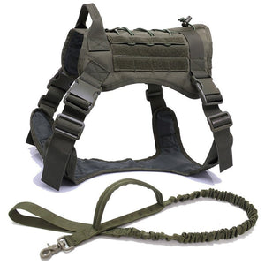 Military Tactical Dog Harness German Shepherd Pet Dog Vest With Handle Nylon Bungee Dog Leash Harness For Small Large Dogs Puppy - #pawlife