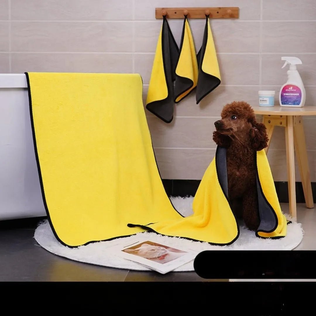 New Microfiber Dog & Cat Bath Towel: Absorbent Dog & Cat Bathrobe for Efficient Drying and Wiping - #pawlife