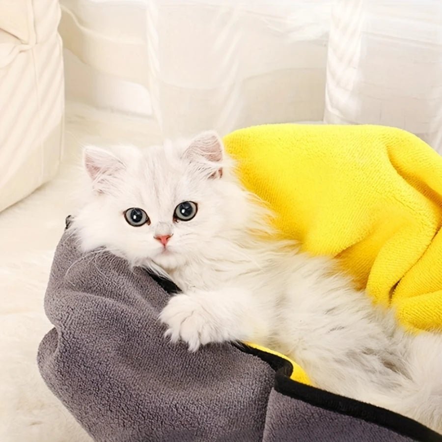 New Microfiber Dog & Cat Bath Towel: Absorbent Dog & Cat Bathrobe for Efficient Drying and Wiping - #pawlife