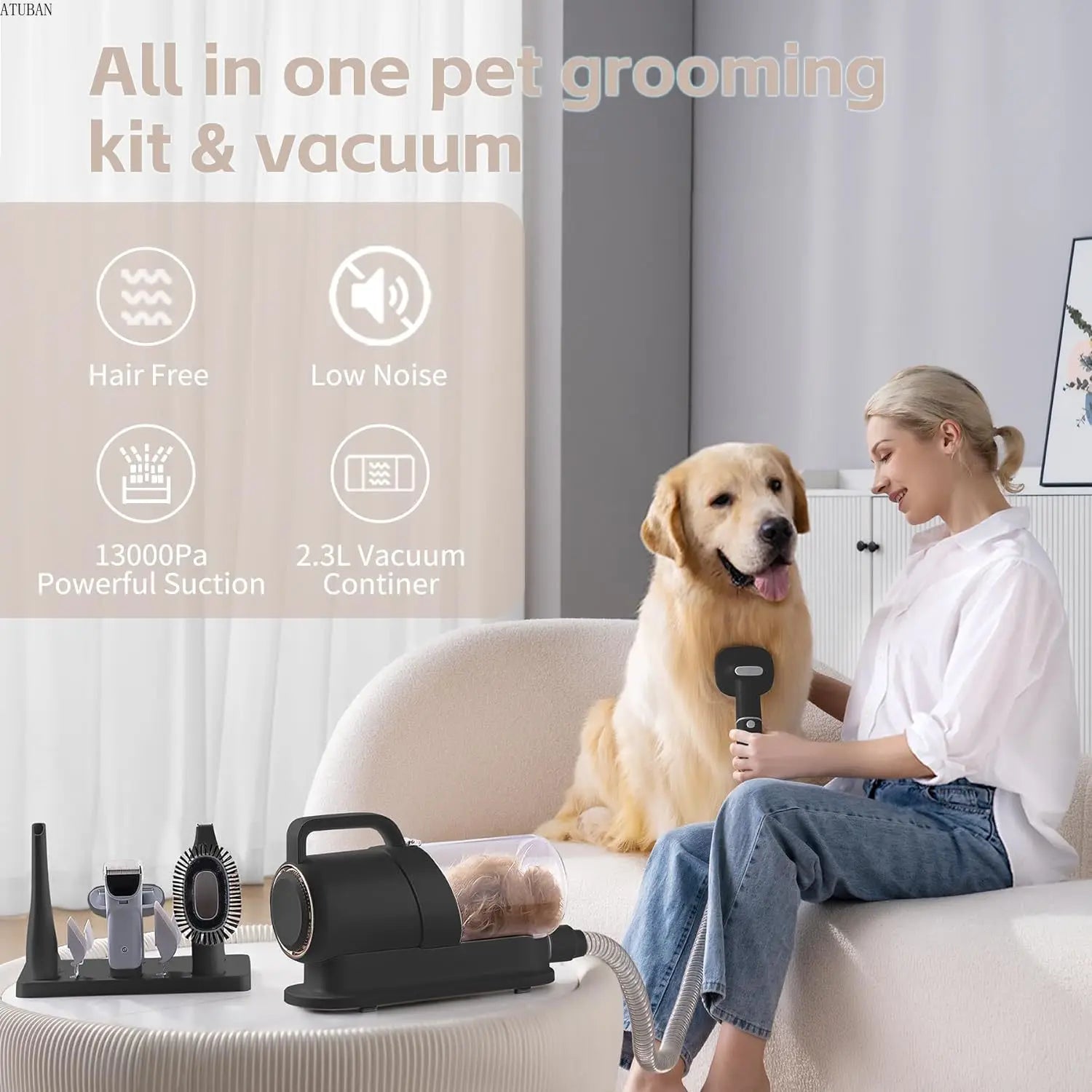 PAWLIFE Pet Clipper Grooming & Pet Grooming Vacuum Kit - #pawlife