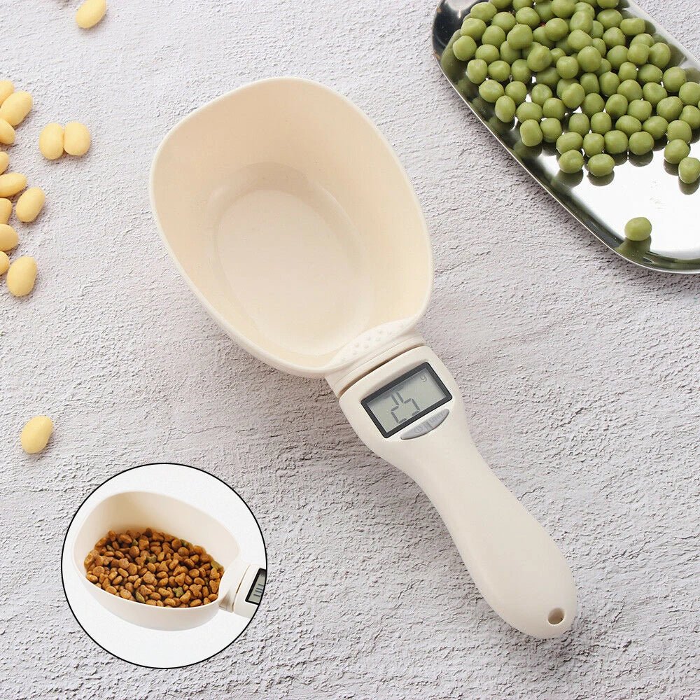 Pet Food Measuring Scoop: Electronic Dog Cat Food Measuring Cup Digital Spoon Scale with LED Display - #pawlife