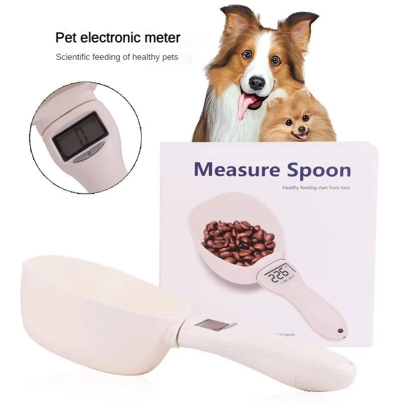 Pet Food Measuring Scoop: Electronic Dog Cat Food Measuring Cup Digital Spoon Scale with LED Display - #pawlife