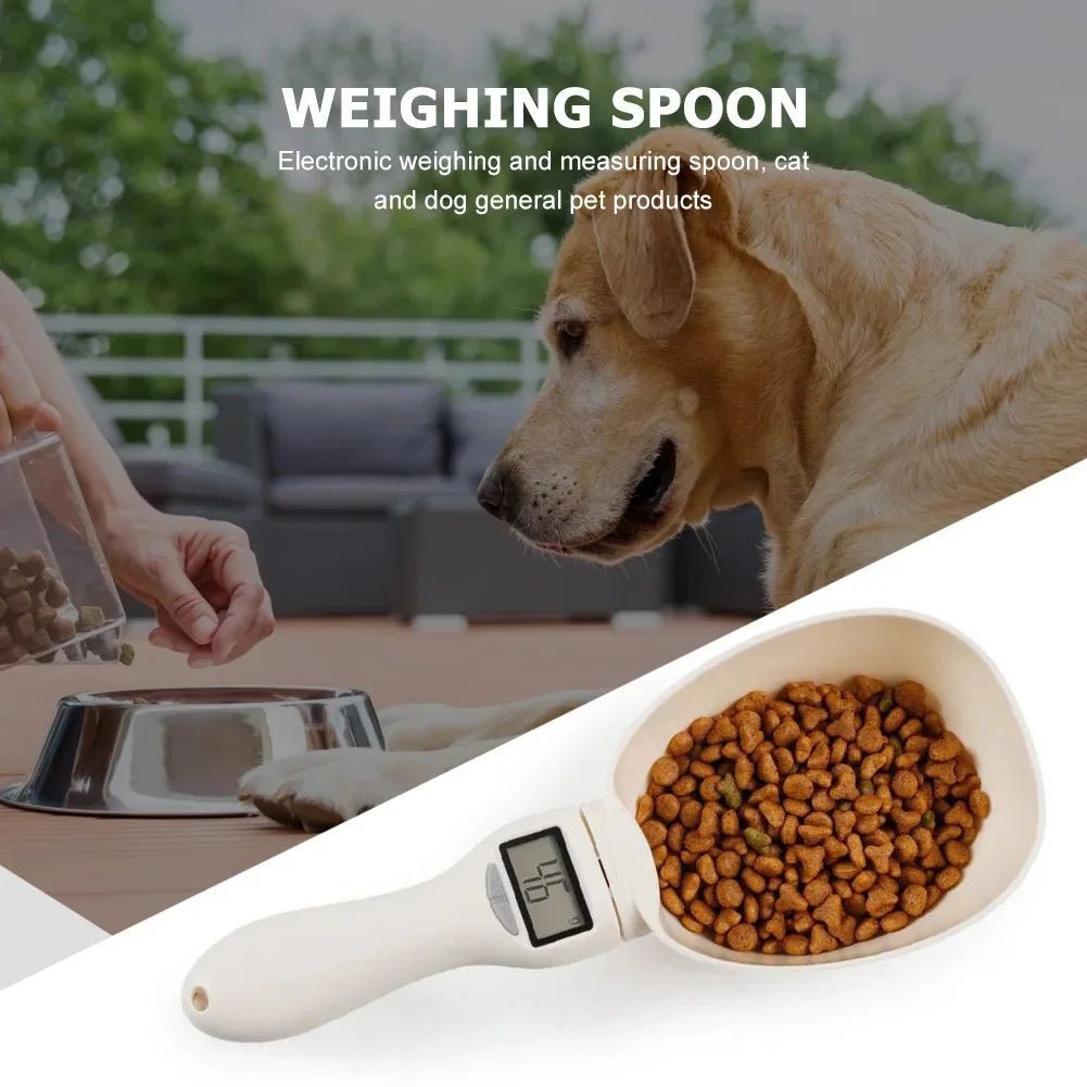 Pet Food Measuring Scoop: Electronic Dog Cat Food Measuring Cup Digital Spoon Scale with LED Display - #pawlife