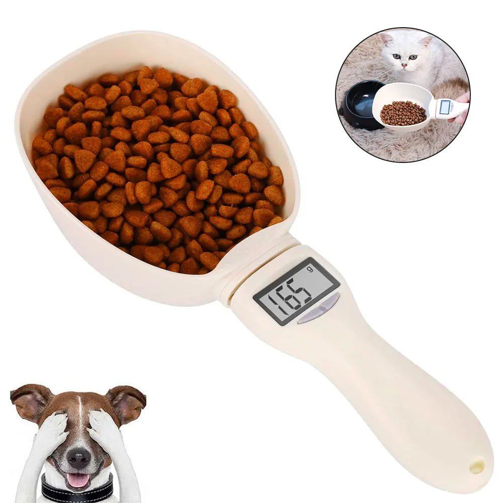 Pet Food Measuring Scoop: Electronic Dog Cat Food Measuring Cup Digital Spoon Scale with LED Display - #pawlife