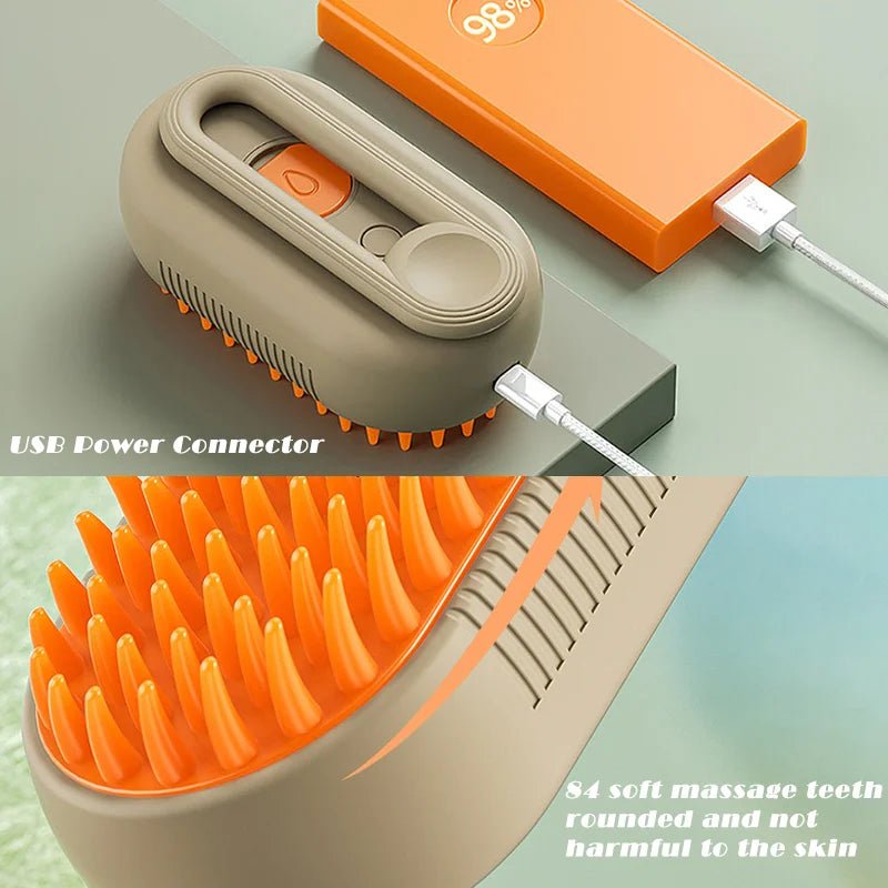 Pet Steam Brush Cat Dog Cleaning Steamy Spray Massage Beauty Comb 3 In 1 Hair Removal Grooming Supplies Pets Accessories - #pawlife