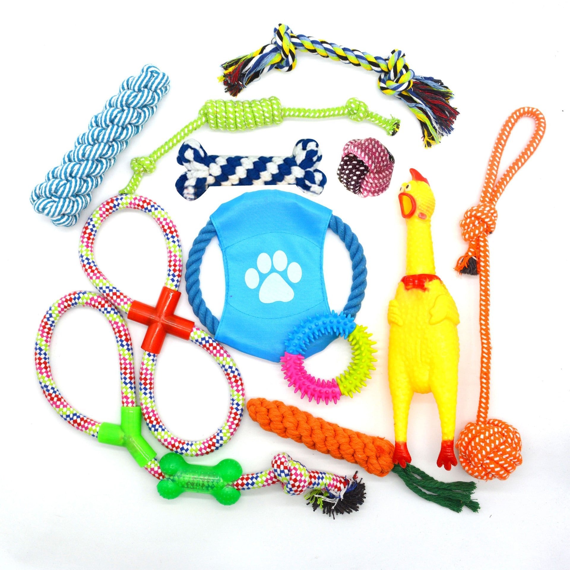 Playtime Delight: Cotton Rope Dog Toy Set for Biting and Tooth Grinding - #pawlife