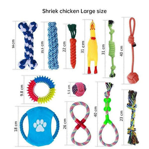 Playtime Delight: Cotton Rope Dog Toy Set for Biting and Tooth Grinding - #pawlife