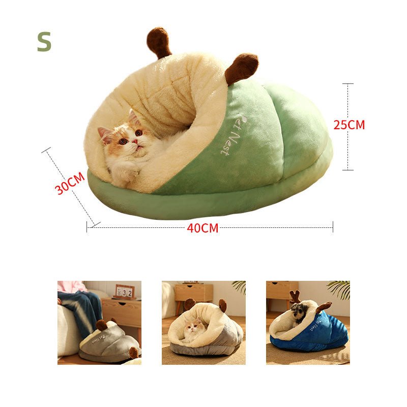 Popular Winter Pet Kennel: Warm Plush Cat and Dog Slipper Kennel for Cozy Comfort Thickened Small Kennel - #pawlife