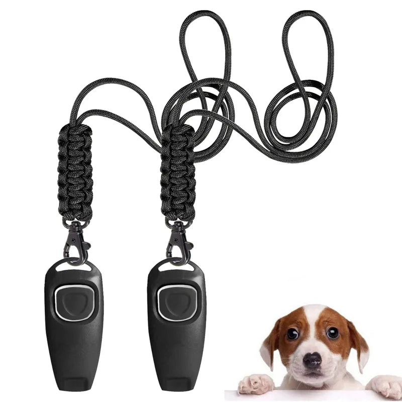 Professional Dog Training Tools: Whistle for Effective Barking Control, Hunting, High-Frequency Recall, and Obedience with Bonus Dog Clicker - #pawlife