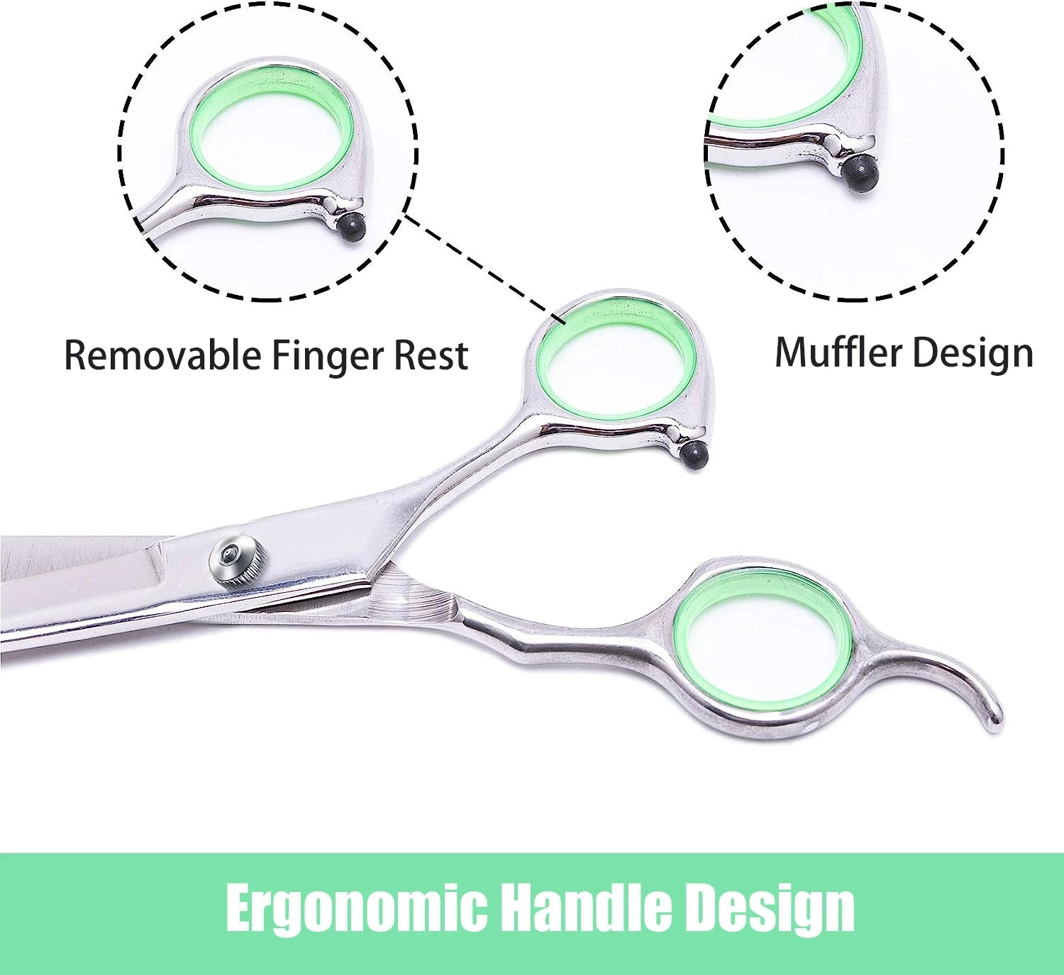 PStainless Steel Pet Grooming Scissors: Professional Shears for Precise Trimming of Dog, Cat, and Other Pets' Hair - #pawlife