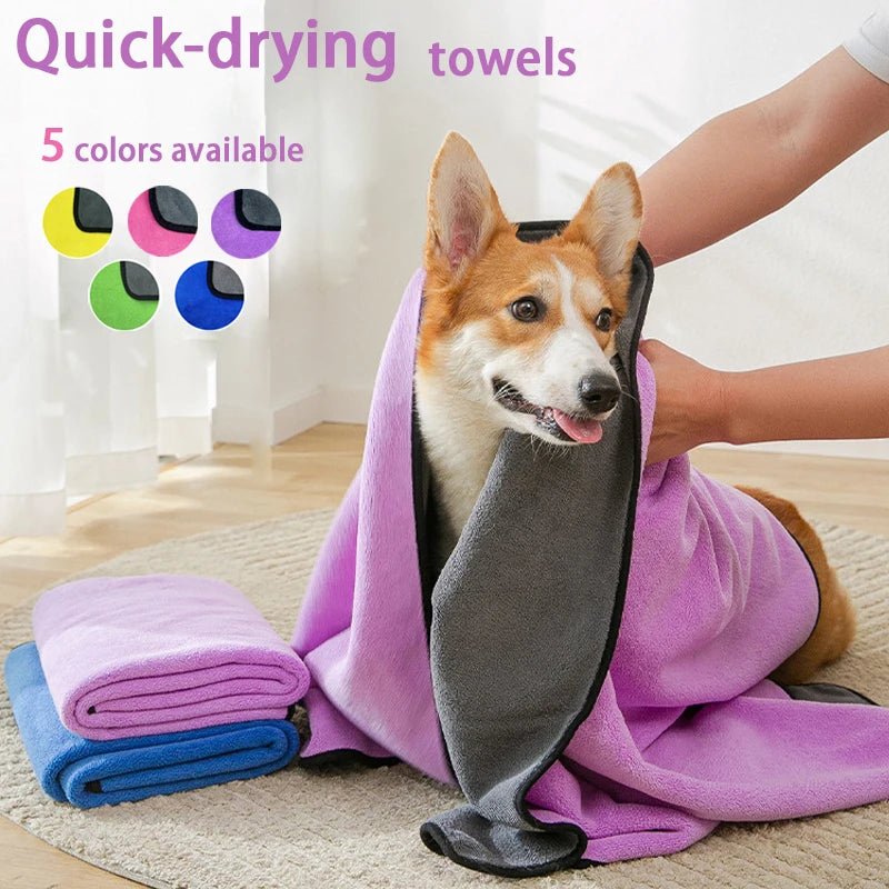 Quick Dry Pet Towel: Soft and Absorbent Bathrobe for Dogs and Cats - #pawlife