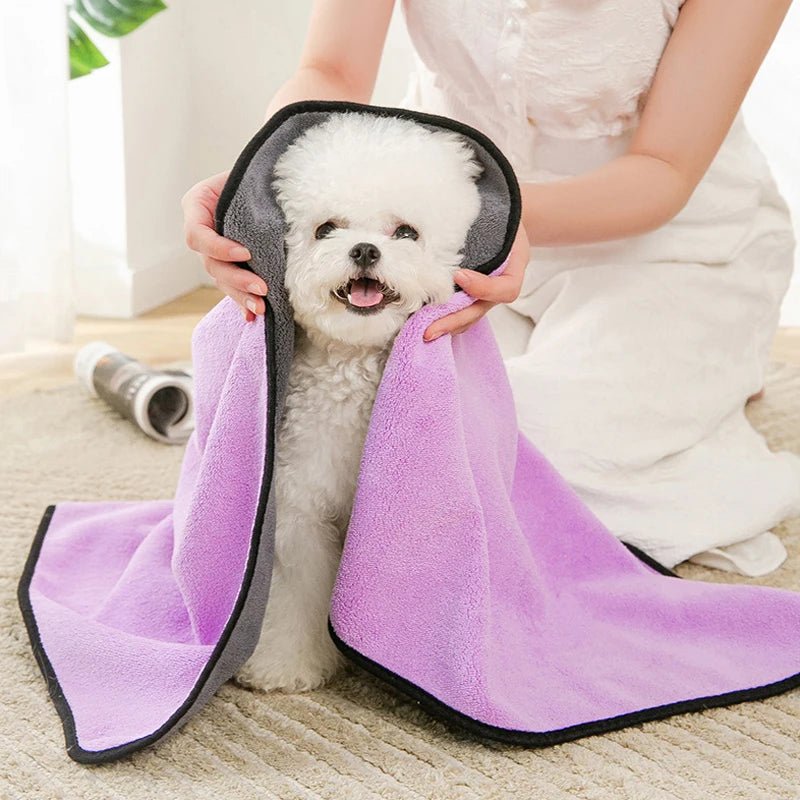 Quick Dry Pet Towel: Soft and Absorbent Bathrobe for Dogs and Cats - #pawlife