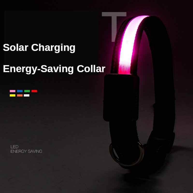 Rechargeable LED Solar Luminous Dog Collar with Flashing Halo – Ideal for Night Safety and Pet Visibility - #pawlife