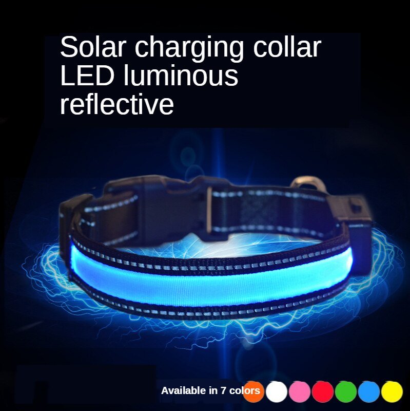 Rechargeable LED Solar Luminous Dog Collar with Flashing Halo – Ideal for Night Safety and Pet Visibility - #pawlife