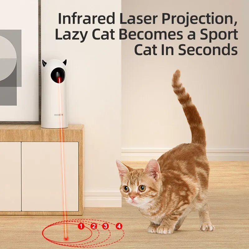 ROJECO Automatic Cat Toys Interactive Smart Teasing Pet LED Laser Indoor Cat Toy Accessories Handheld Electronic Cat Toy For Dog - #pawlife