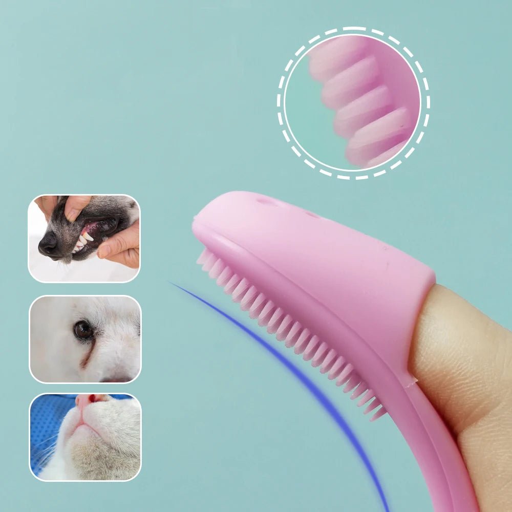 Soft Pet Finger Brush for Dog and Cat: Toothbrush for Tear Stains, Eye Care, Cleaning Grooming Tools - #pawlife