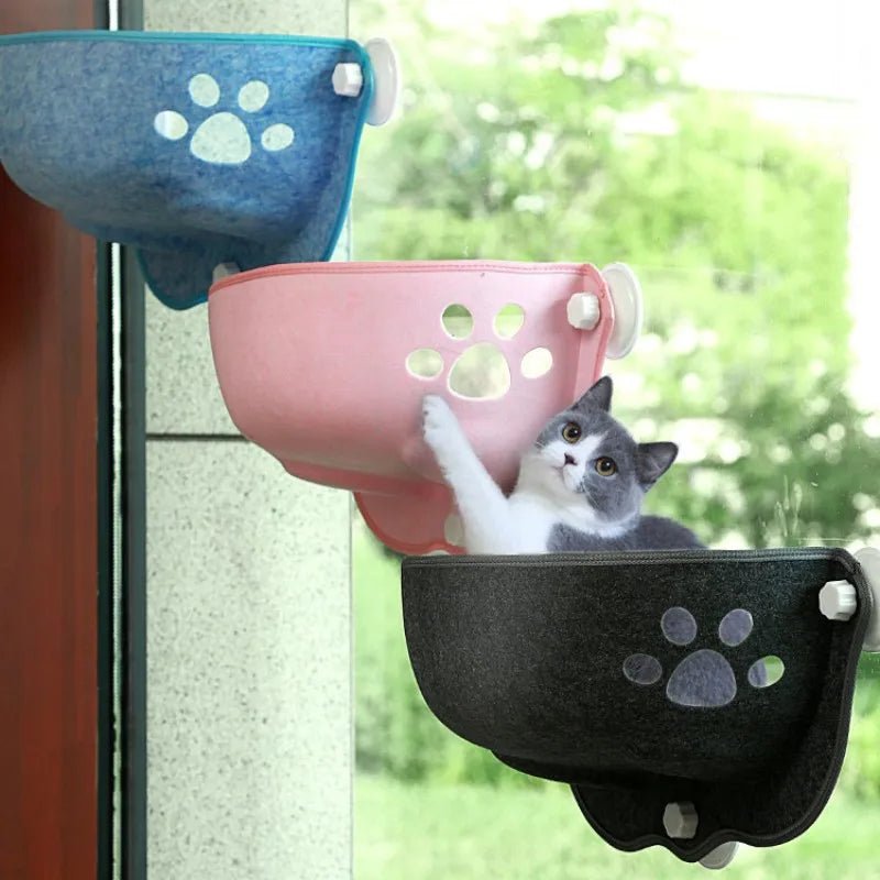 Sunny Window Seat Nest: Cat Window Hammock With Cushion - Pet Kitty Hanging Sleeping Bed With Strong Suction Cups for Pet Cats - #pawlife