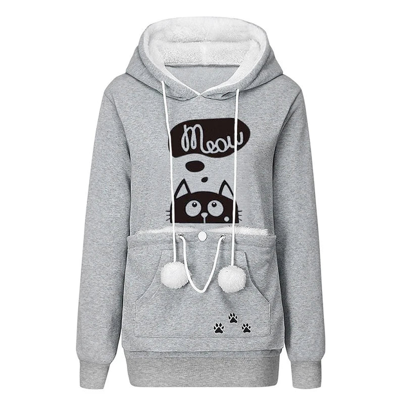 Sweatshirt Cat Lovers Hoodie with Kangaroo Pouch - #pawlife