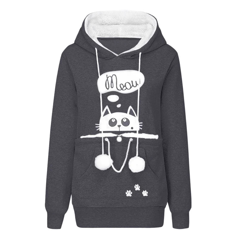 Sweatshirt Cat Lovers Hoodie with Kangaroo Pouch - #pawlife